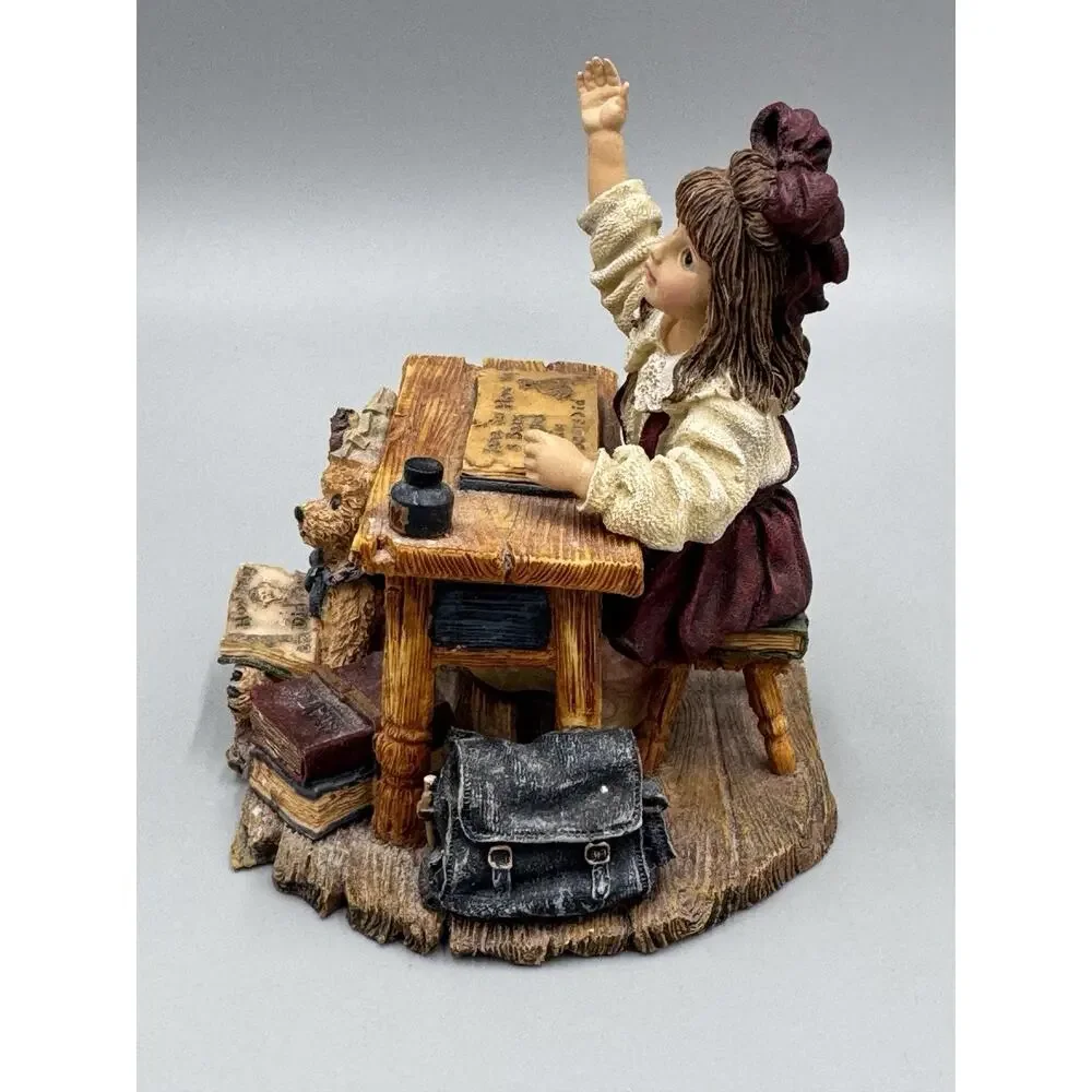 1999 Boyds Yesterdays' Child Dollstone, Stephanie w/Jim..School Days, #3540